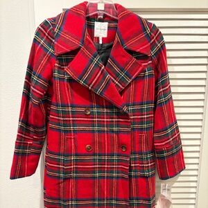 Avec Les Filles Red Plaid Coat – Size Small
